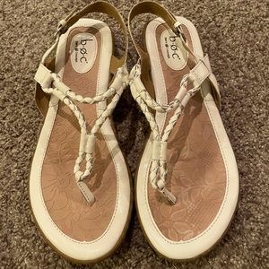 BOC White and Silver Braided Sandals 9